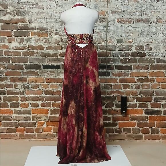 $348 NWT Riva Formal Evening Gown Size 8 Halter Maxi Dress Wedding Party Prom - Picture 3 of 15